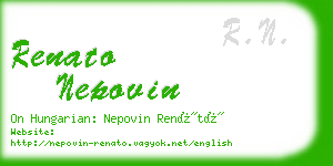 renato nepovin business card